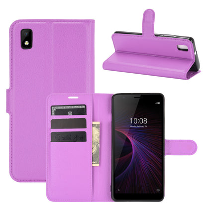 Wallet + Stand Litchi Texture Phone Protective Shell for ZTE Blade L210