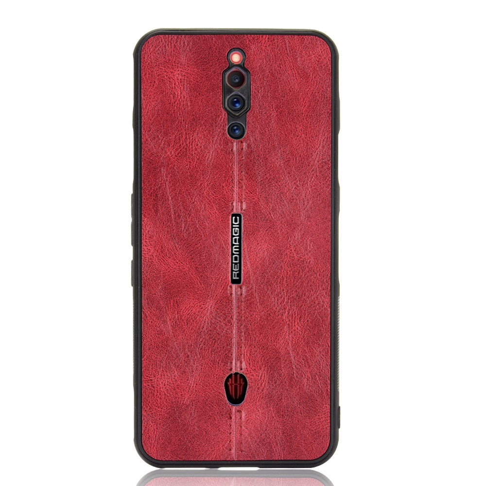 PU Leather Coated PC TPU Hybrid Protector Shell for ZTE nubia Red Magic 5G/Magic 5S