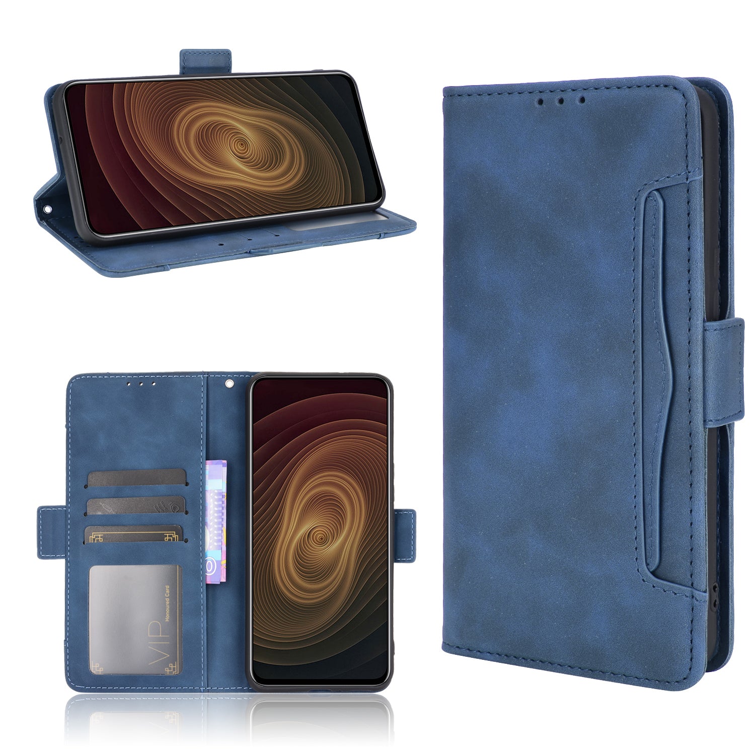 Leather Phone Wallet Design Stand Feature Protective Cover Case with Multiple Card Slots for ZTE Axon 20 5G/Axon 20 4G