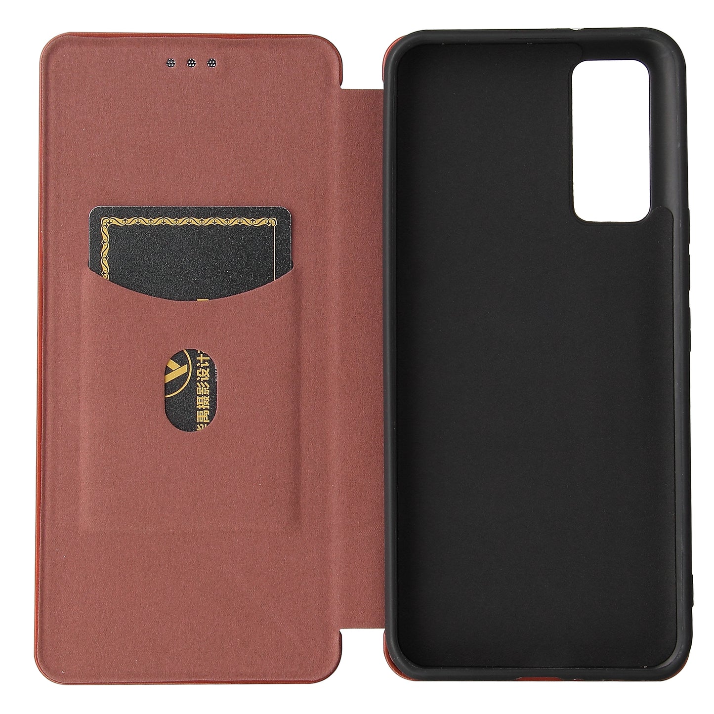 Auto-absorbed Stand Cover for ZTE Axon 20 5G (ZTE A20 5G) Carbon Fiber Texture Leather Case