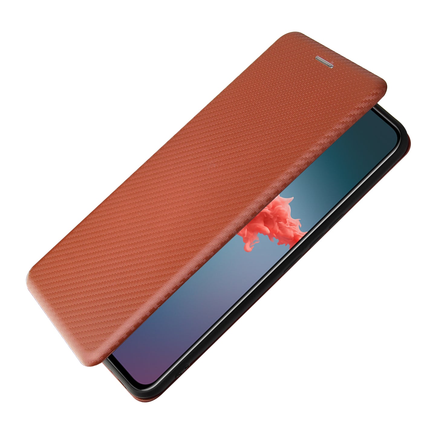 Auto-absorbed Stand Cover for ZTE Axon 20 5G (ZTE A20 5G) Carbon Fiber Texture Leather Case