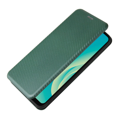 Auto-absorbed Stand Carbon Fiber Texture Leather Shell Cover for ZTE Blade A7s 2020