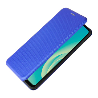 Auto-absorbed Stand Carbon Fiber Texture Leather Shell Cover for ZTE Blade A7s 2020