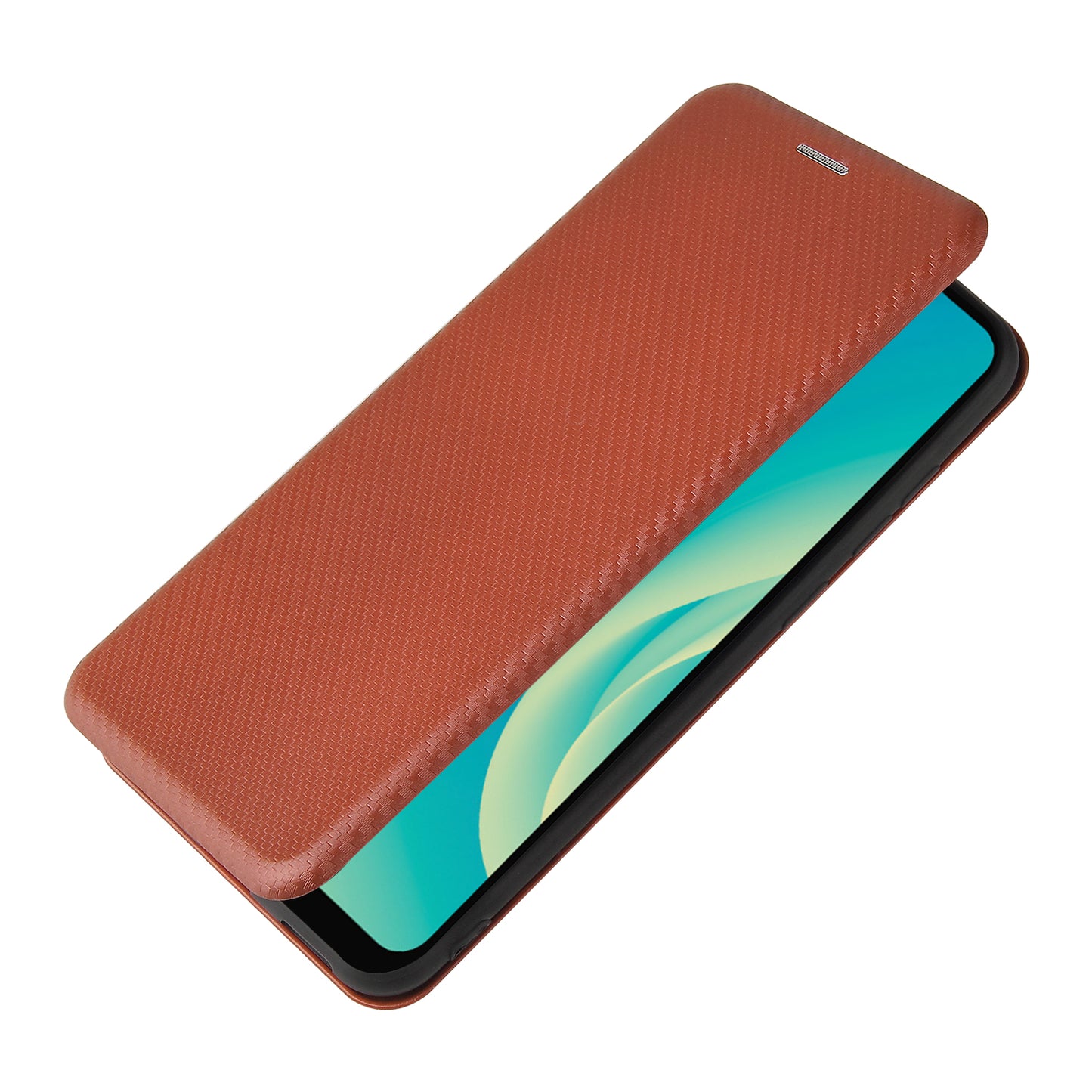 Auto-absorbed Stand Carbon Fiber Texture Leather Shell Cover for ZTE Blade A7s 2020