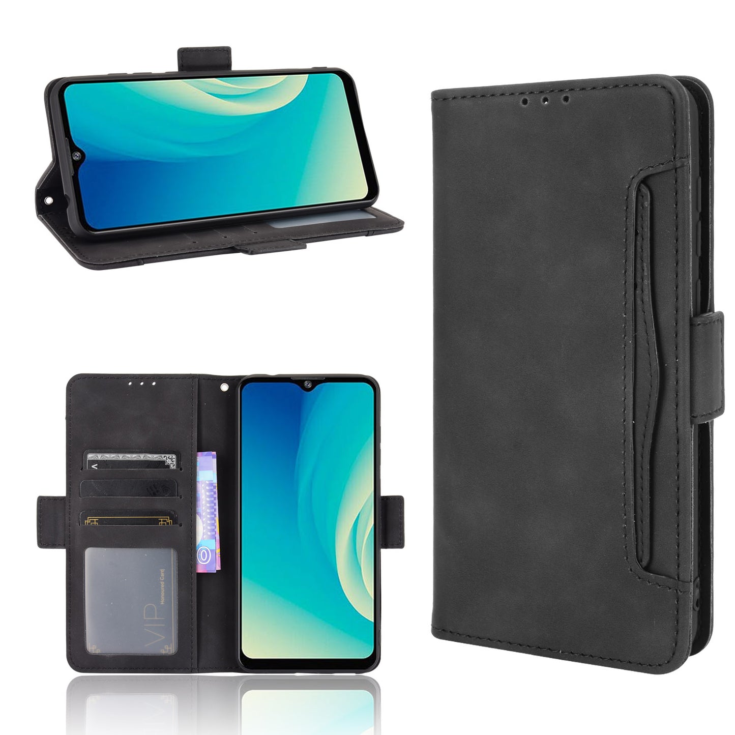 Full Protection Leather Wallet Protective Case with Multiple Card Slots for ZTE Blade A7s 2020