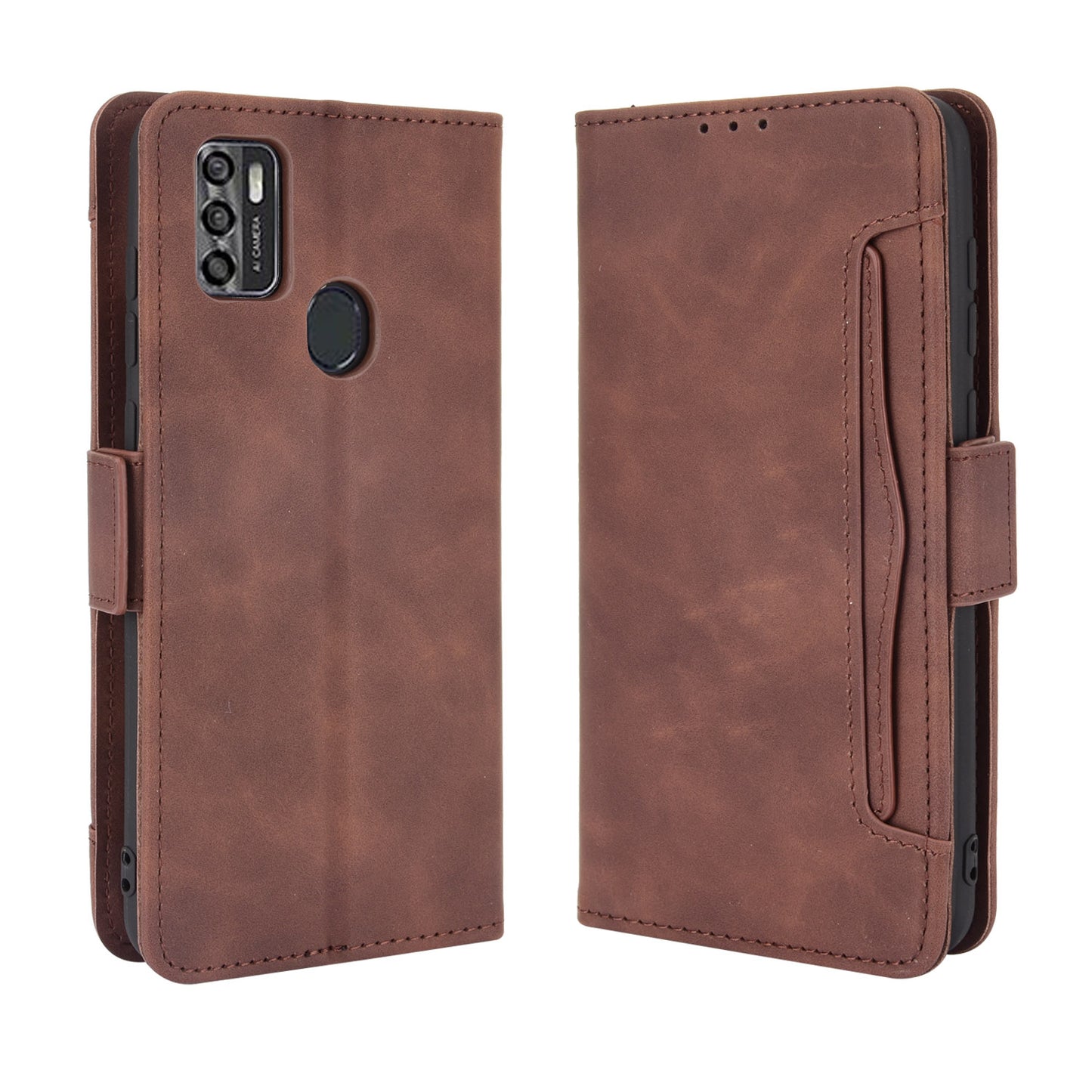 Full Protection Leather Wallet Protective Case with Multiple Card Slots for ZTE Blade A7s 2020