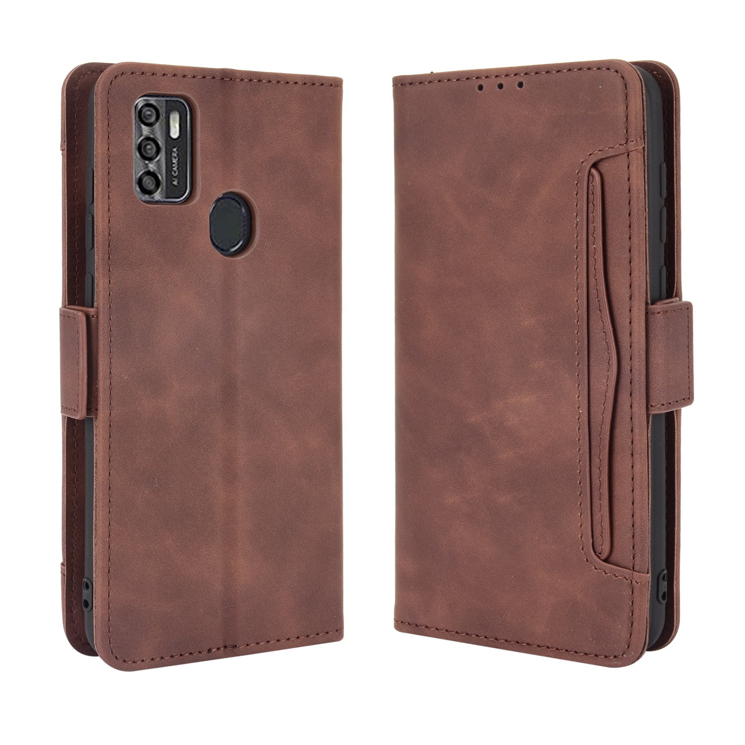 Full Protection Leather Wallet Protective Case with Multiple Card Slots for ZTE Blade A7s 2020