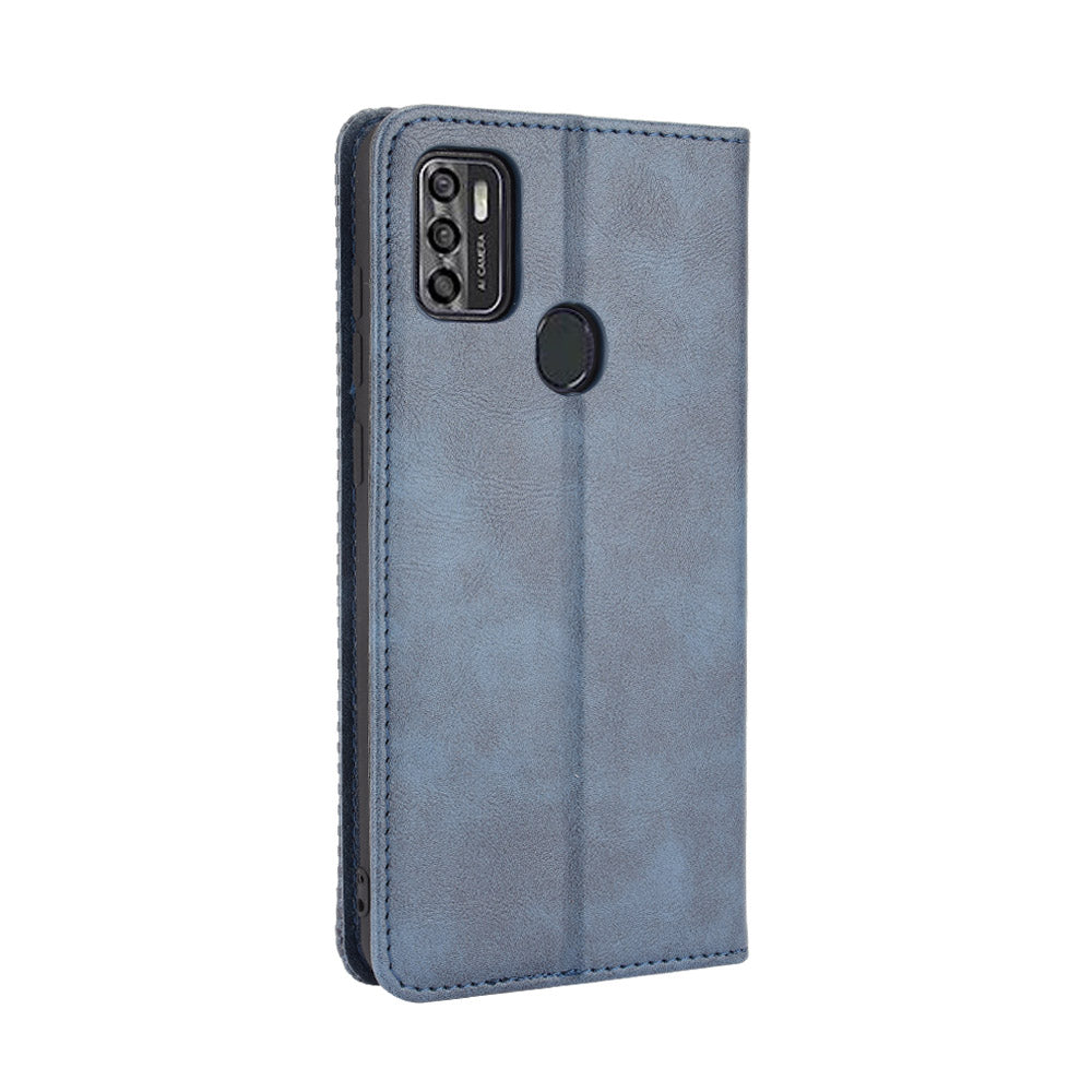 Magnetic Vintage Style Wallet Stand Phone Case Cover for ZTE Blade A7s 2020