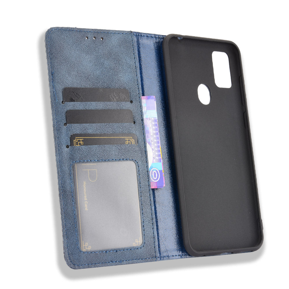 Magnetic Vintage Style Wallet Stand Phone Case Cover for ZTE Blade A7s 2020