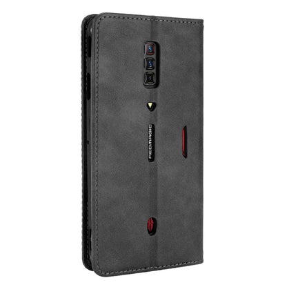 Magnetic Closure Vintage Style Phone Case Wallet Stand Leather Cover for ZTE nubia Red Magic 6 Pro / ZTE nubia Red Magic 6