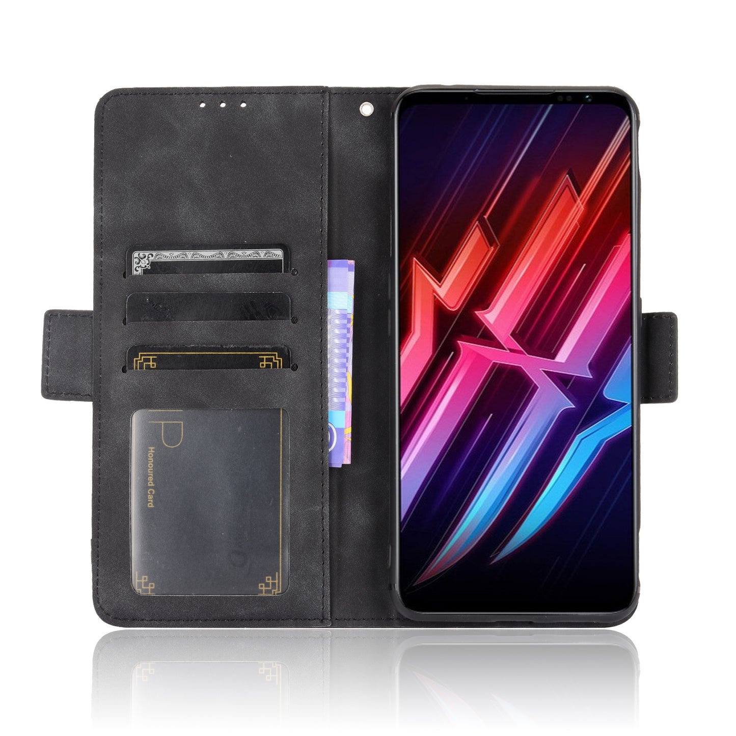 Leather Wallet Protective Case with Multiple Card Slots for ZTE nubia Red Magic 6 Pro / ZTE nubia Red Magic 6