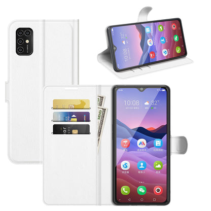 Litchi Texture Leather Wallet Phone Case Folio Flip Cover with Stand for ZTE Blade V2020 Smart