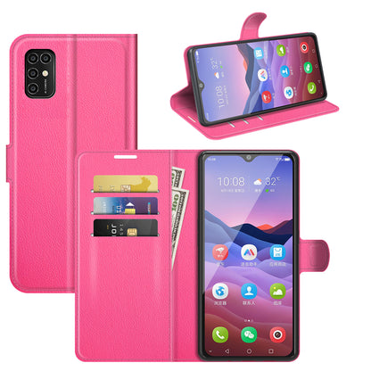 Litchi Texture Leather Wallet Phone Case Folio Flip Cover with Stand for ZTE Blade V2020 Smart