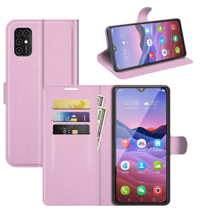 Litchi Texture Leather Wallet Phone Case Folio Flip Cover with Stand for ZTE Blade V2020 Smart