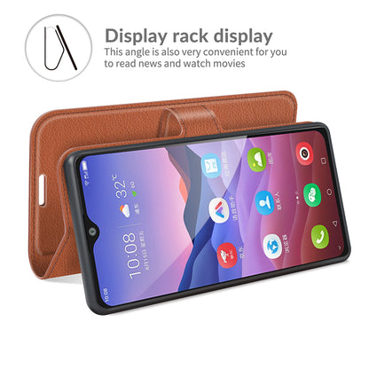 Litchi Texture Leather Wallet Phone Case Folio Flip Cover with Stand for ZTE Blade V2020 Smart