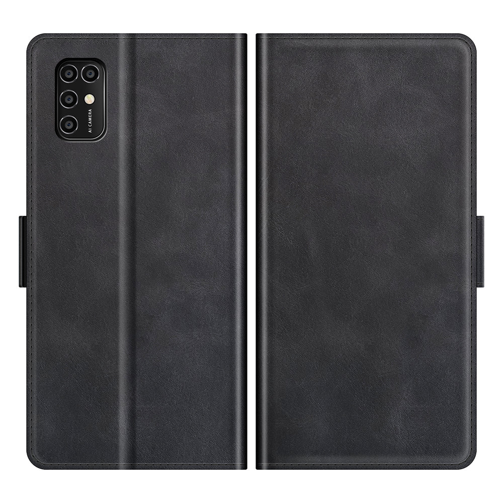 Double Clasp Magnetic Closure Wallet Stand PU Leather Phone Case Shell for ZTE Blade V2020 Smart