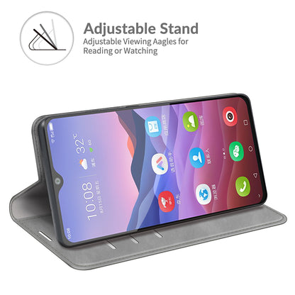 Auto-Absorbed Skin-touch Leather Cover Protective Case with Wallet Stand for ZTE Blade V2020 Smart