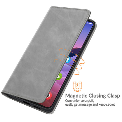 Auto-Absorbed Skin-touch Leather Cover Protective Case with Wallet Stand for ZTE Blade V2020 Smart