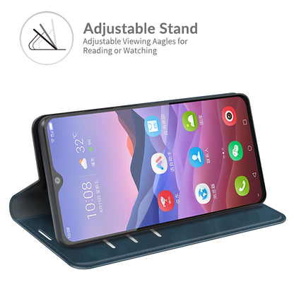 Auto-Absorbed Skin-touch Leather Cover Protective Case with Wallet Stand for ZTE Blade V2020 Smart