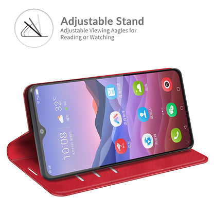 Auto-Absorbed Skin-touch Leather Cover Protective Case with Wallet Stand for ZTE Blade V2020 Smart