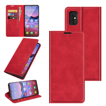 Auto-Absorbed Skin-touch Leather Cover Protective Case with Wallet Stand for ZTE Blade V2020 Smart