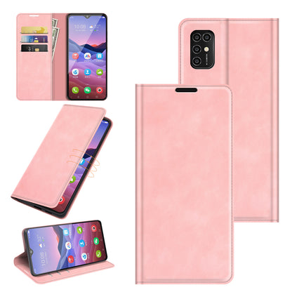 Auto-Absorbed Skin-touch Leather Cover Protective Case with Wallet Stand for ZTE Blade V2020 Smart