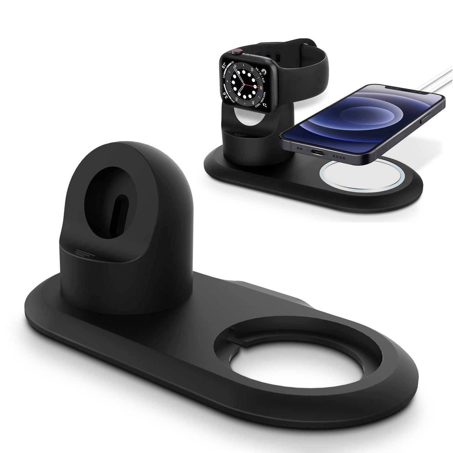 Silicone Charge Stand Holder Wireless Charging Station Dock Compatible with MagSafe Apple Watch/iPhone 12 Series