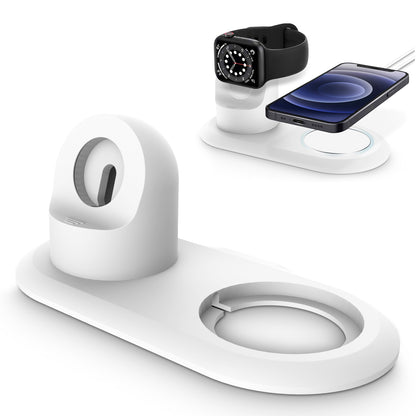 Silicone Charge Stand Holder Wireless Charging Station Dock Compatible with MagSafe Apple Watch/iPhone 12 Series