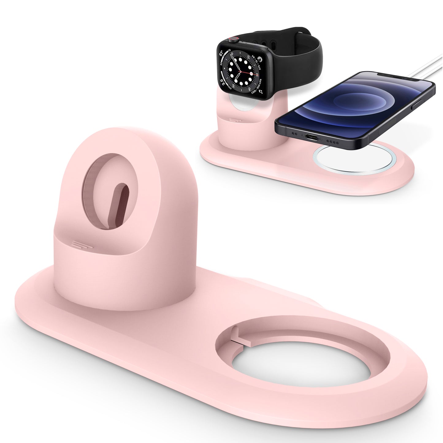 Silicone Charge Stand Holder Wireless Charging Station Dock Compatible with MagSafe Apple Watch/iPhone 12 Series