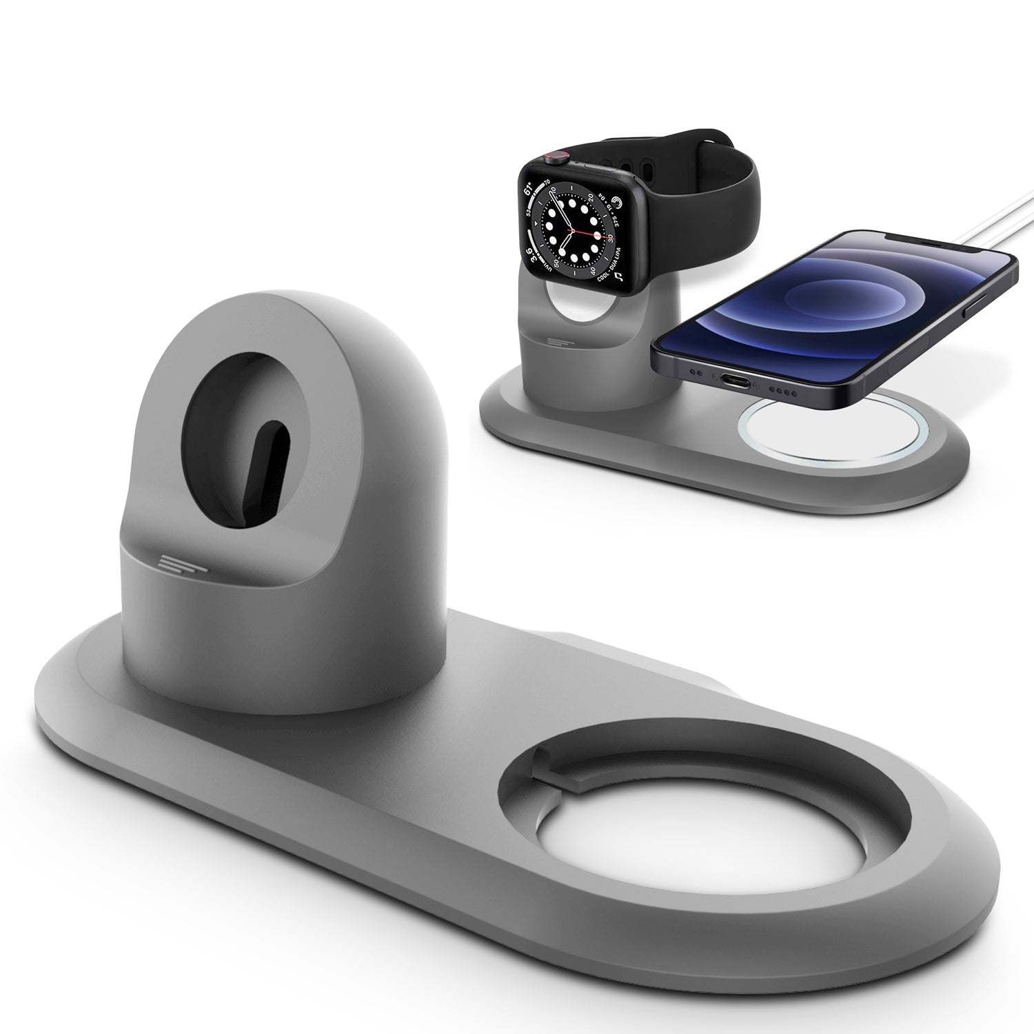 Silicone Charge Stand Holder Wireless Charging Station Dock Compatible with MagSafe Apple Watch/iPhone 12 Series