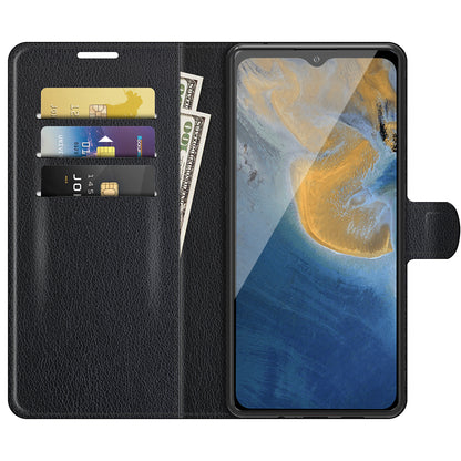 Litchi Texture Wallet Stand Design Magnetic Clasp PU Leather Case Cover for ZTE Blade A51