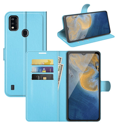 Litchi Texture Wallet Stand Design Magnetic Clasp PU Leather Case Cover for ZTE Blade A51