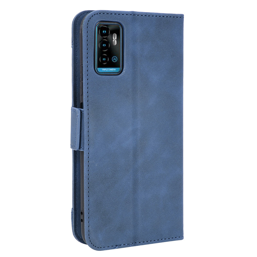 Phone Cover Full Protection Wallet Design Stand Case with Multiple Card Slots for ZTE Blade A71