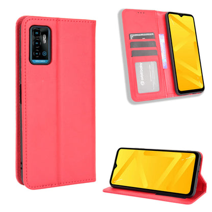 Retro Style PU Leather Flip Magnetic Stand Flip Protective Cover for ZTE Blade A71