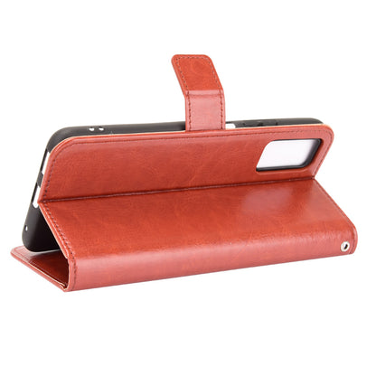 Wallet Stand Design Drop-Proof Crazy Horse Leather Shell with Strap for ZTE Blade A71