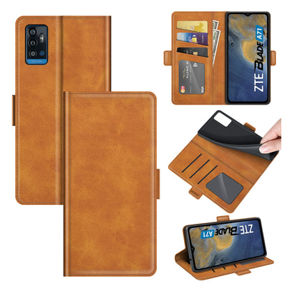 Premium PU Leather Wallet Flip Folio Stand Shockproof Protective Case with Magnetic Closure for ZTE A71