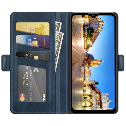 Premium PU Leather Wallet Flip Folio Stand Shockproof Protective Case with Magnetic Closure for ZTE A71