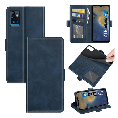 Premium PU Leather Wallet Flip Folio Stand Shockproof Protective Case with Magnetic Closure for ZTE A71