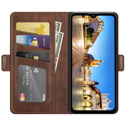 Premium PU Leather Wallet Flip Folio Stand Shockproof Protective Case with Magnetic Closure for ZTE A71