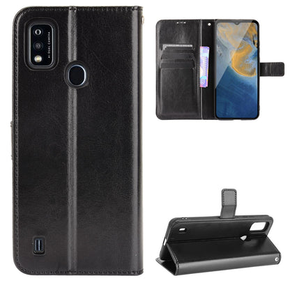 Crazy Horse PU Leather Wallet Card Slots Protective Cellphone Shell with Stand for ZTE Blade A51