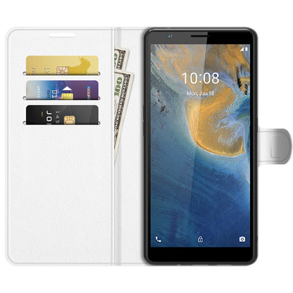 Litchi Texture Magnetic PU Leather Wallet Stand Folio Flip Shock-Proof Protective Cover for ZTE Blade A31