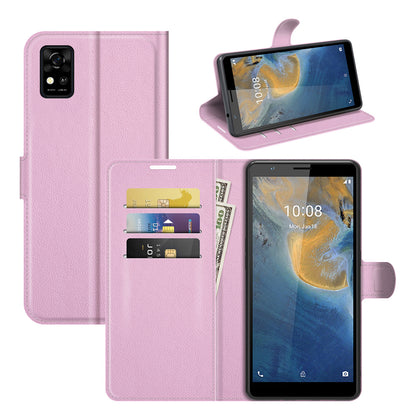 Litchi Texture Magnetic PU Leather Wallet Stand Folio Flip Shock-Proof Protective Cover for ZTE Blade A31