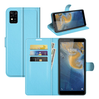 Litchi Texture Magnetic PU Leather Wallet Stand Folio Flip Shock-Proof Protective Cover for ZTE Blade A31