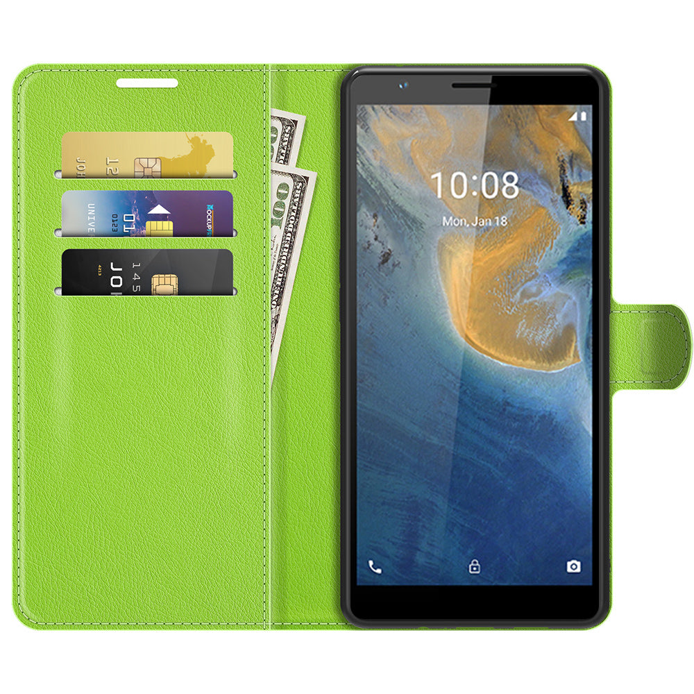 Litchi Texture Magnetic PU Leather Wallet Stand Folio Flip Shock-Proof Protective Cover for ZTE Blade A31