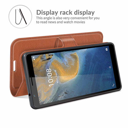 Litchi Texture Magnetic PU Leather Wallet Stand Folio Flip Shock-Proof Protective Cover for ZTE Blade A31