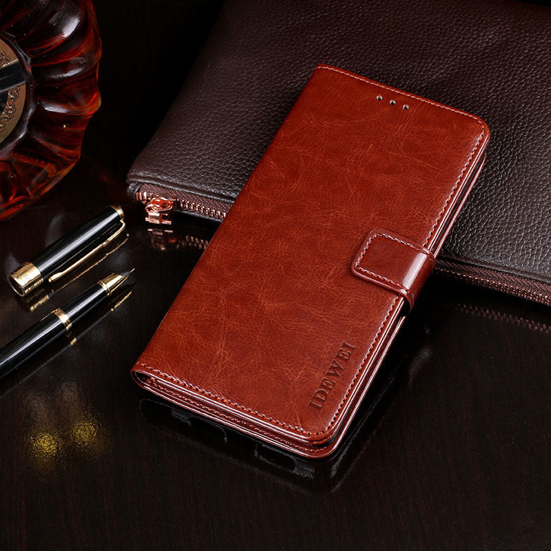 IDEWEI Crazy Horse Texture Retro Stylish Magnetic Clasp Wallet Stand Folio Flip Leather Case for ZTE Blade A31