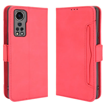 For ZTE Axon 30 5G Movable Outer Card Slot Design Full-Protective Leather Phone Wallet Stand Protective Case