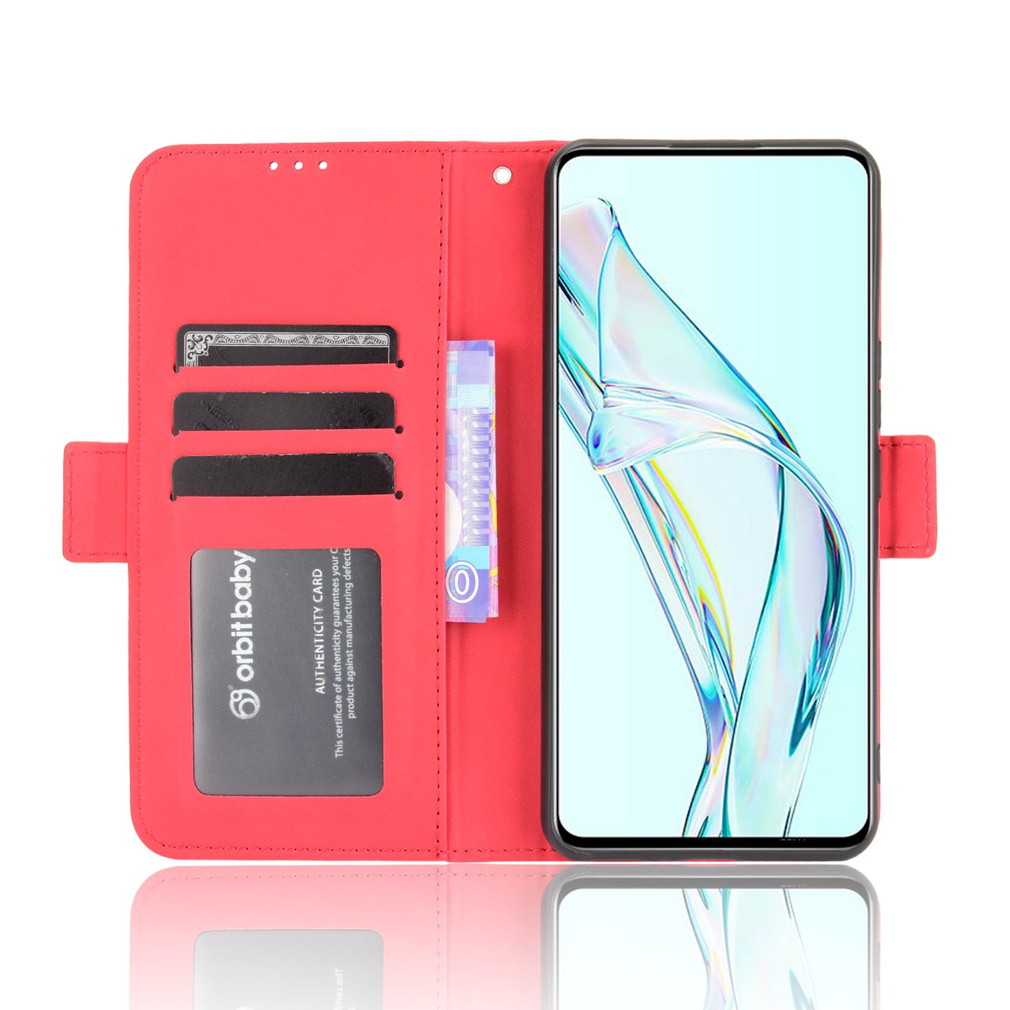 For ZTE Axon 30 5G Movable Outer Card Slot Design Full-Protective Leather Phone Wallet Stand Protective Case