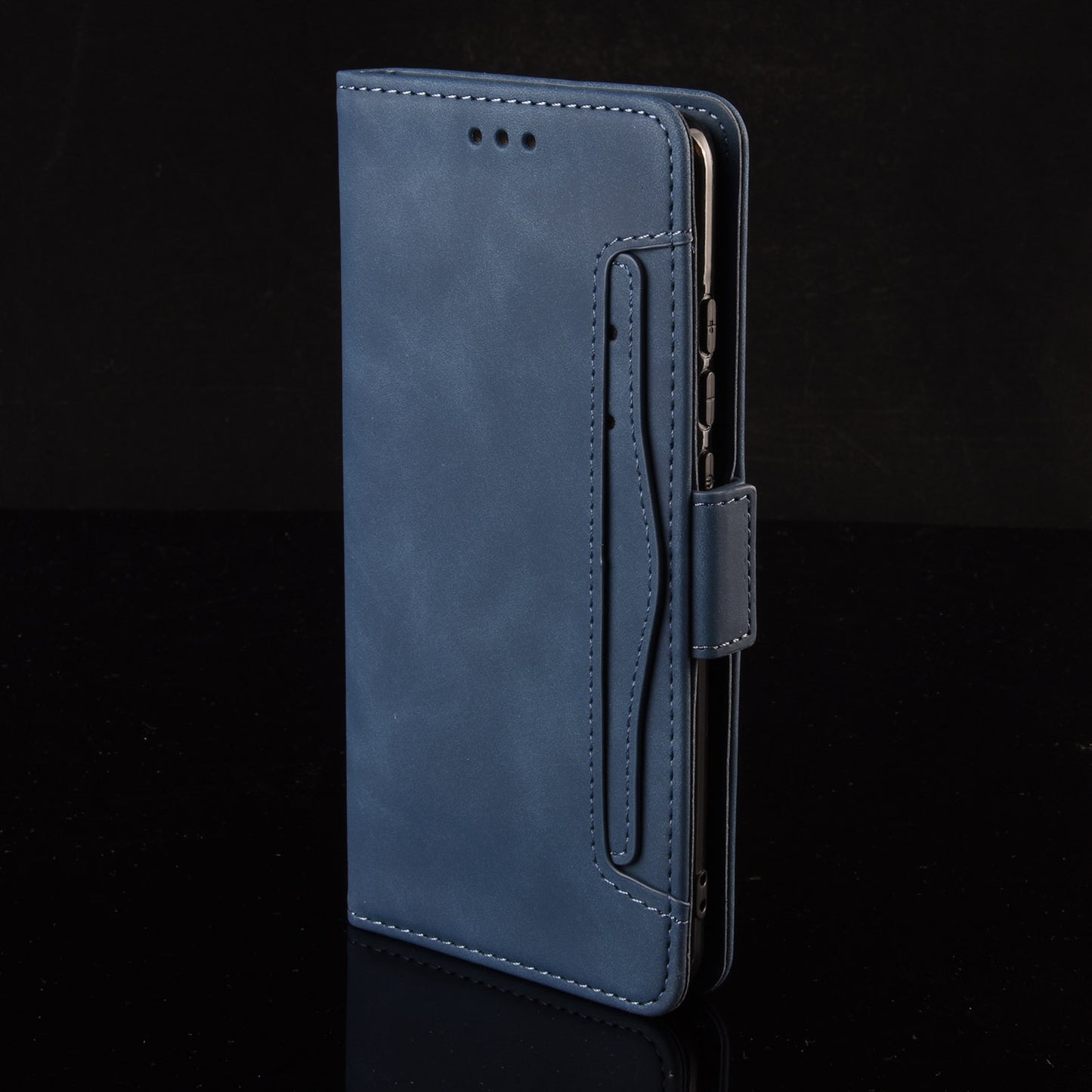 For ZTE Axon 30 5G Movable Outer Card Slot Design Full-Protective Leather Phone Wallet Stand Protective Case