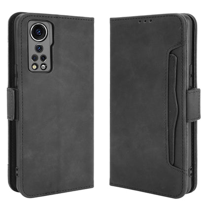 For ZTE Axon 30 5G Movable Outer Card Slot Design Full-Protective Leather Phone Wallet Stand Protective Case